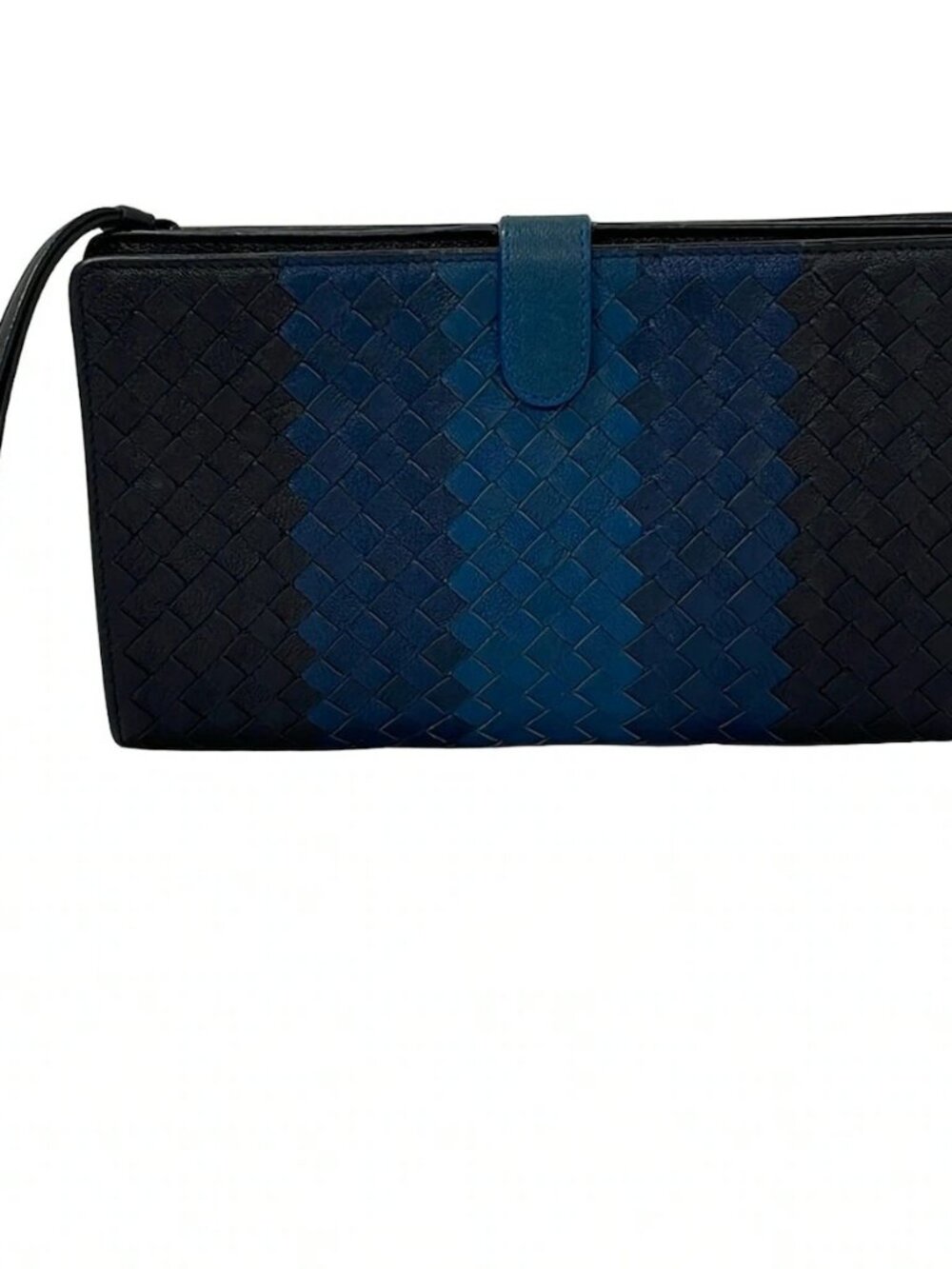BOTTEGA VENETA Intrecciato Dark Navy Navy Blue Leather B********* Clutch Bag